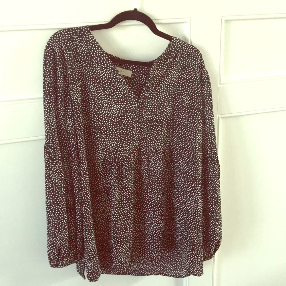 Loft Black & White Polka Dot Blouse